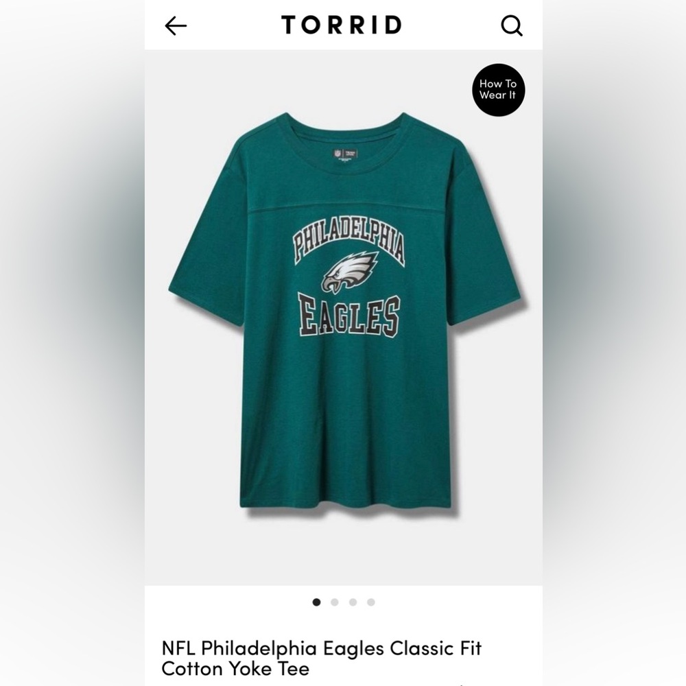 NFL Philadelphia Eagles Classic Fit Cotton Yoke Women’s Tee